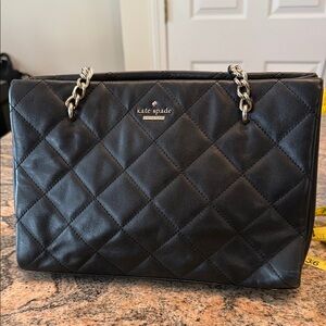 Kate Spade Quilted Black Shoulder Bag, genuine leather